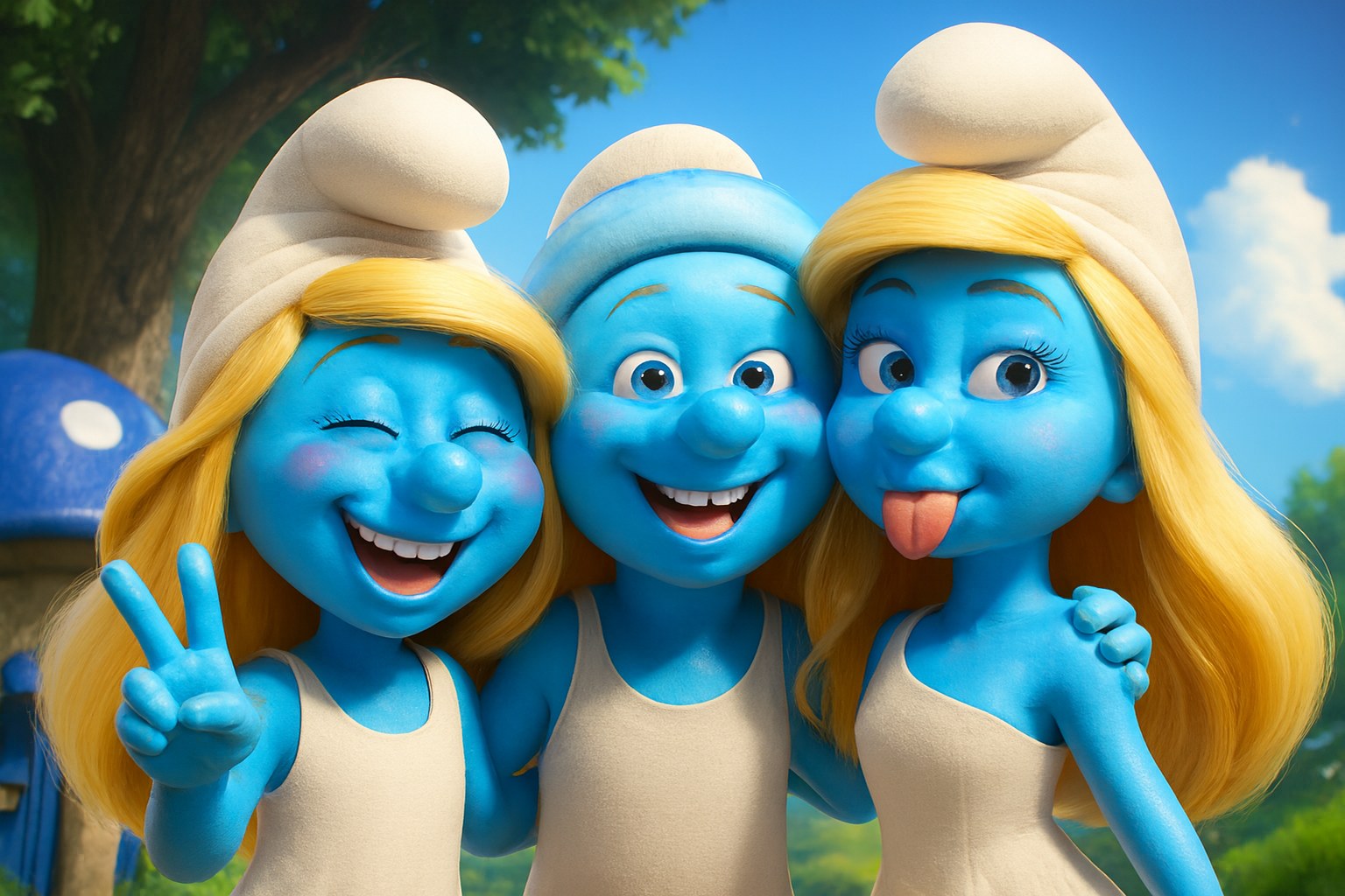 les trois amies schtroumpfettes