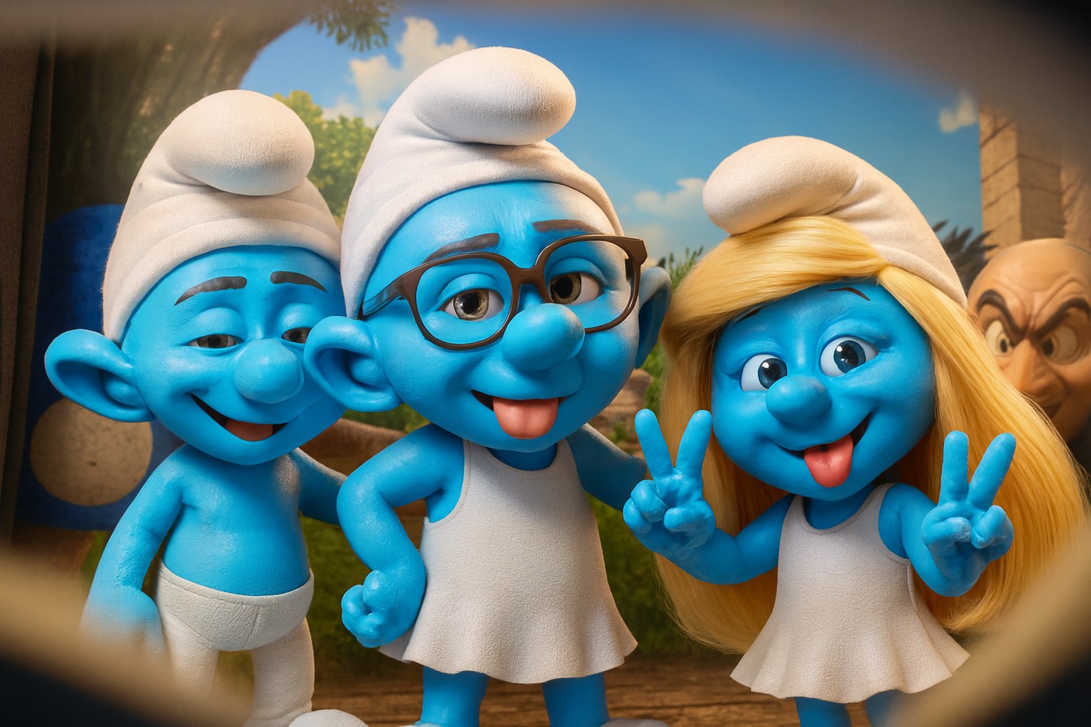 trio de schtroumpfettes joyeuses